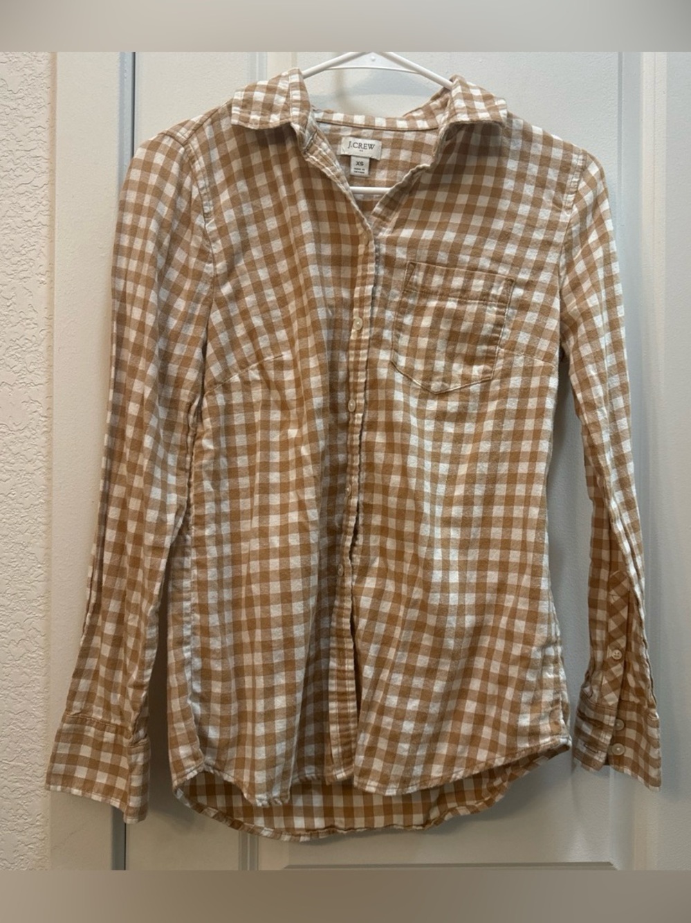 J. Crew women’s Tan and White flannel XS